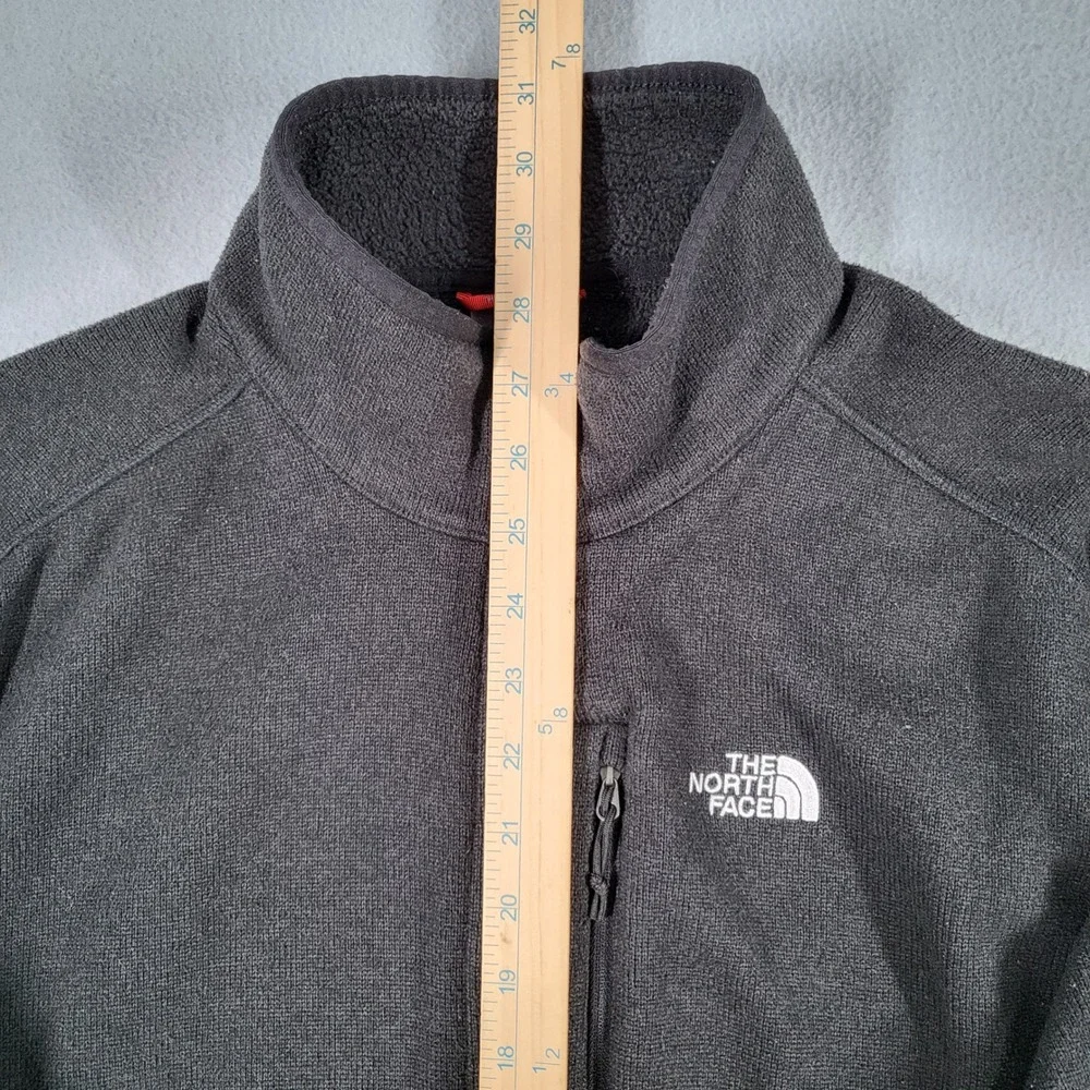 The North Face Fleece Jacket Men's XL Charcoal Gray Full Zip Logo Pocket Outdoor